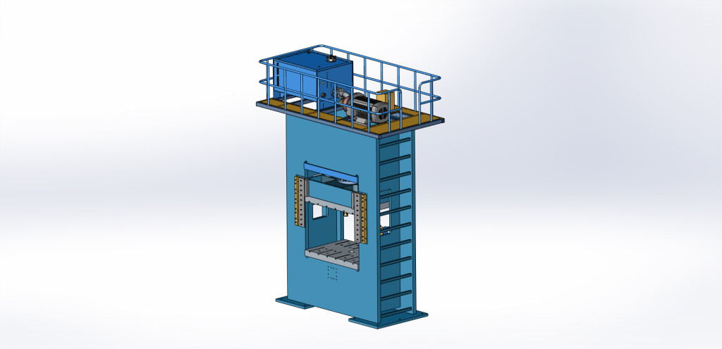 3D drawing of the 1600 ton press